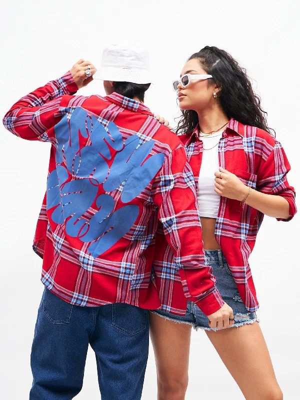 Unisex Red Check NEW DAY Oversized Shirt